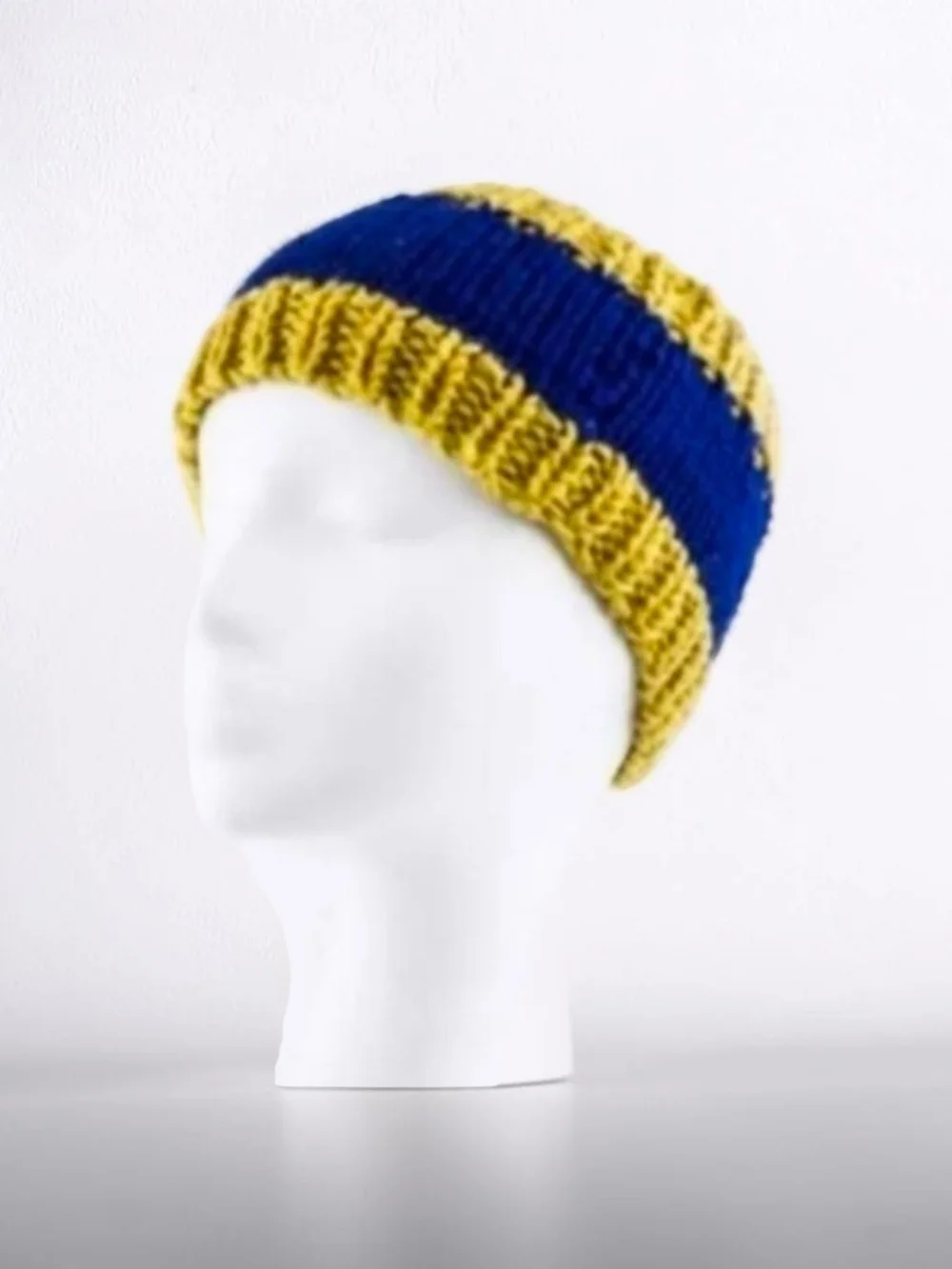 Set of 2 Knit Ear Warmer Headbands - Navy & Pink / Blue & Yellow